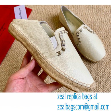 Ferragamo Convertible Espadrilles White with Vara chain 2020 - Click Image to Close