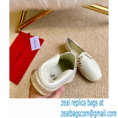 Ferragamo Convertible Espadrilles White with Vara chain 2020 - Click Image to Close