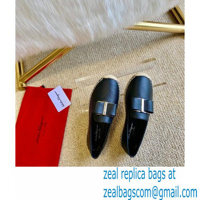 Ferragamo Oversize Bow Espadrilles Black 2020