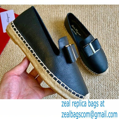 Ferragamo Oversize Bow Espadrilles Black 2020