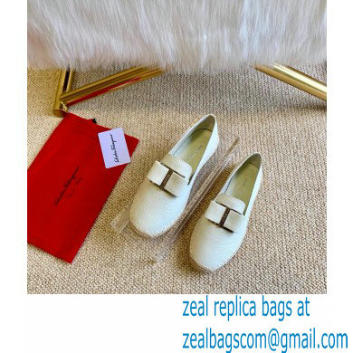 Ferragamo Oversize Bow Espadrilles White 2020 - Click Image to Close