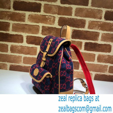 Gucci Children's GG Backpack Bag 630818 Blue/Red Wool 2020
