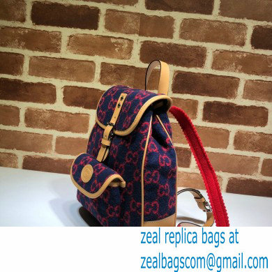 Gucci Children's GG Backpack Bag 630818 Blue/Red Wool 2020 - Click Image to Close