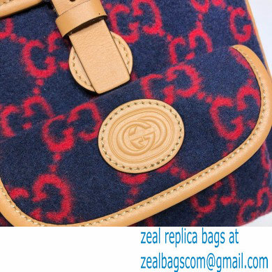 Gucci Children's GG Backpack Bag 630818 Blue/Red Wool 2020 - Click Image to Close