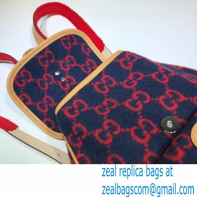 Gucci Children's GG Backpack Bag 630818 Blue/Red Wool 2020 - Click Image to Close