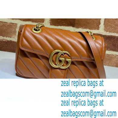 Gucci Diagonal GG Marmont Mini Shoulder Bag 446744 Brown 2020 - Click Image to Close