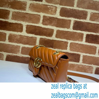 Gucci Diagonal GG Marmont Mini Shoulder Bag 446744 Brown 2020