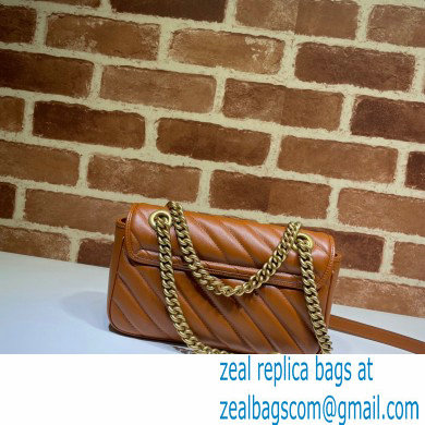 Gucci Diagonal GG Marmont Mini Shoulder Bag 446744 Brown 2020