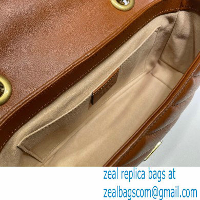 Gucci Diagonal GG Marmont Mini Shoulder Bag 446744 Brown 2020 - Click Image to Close