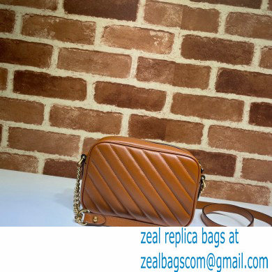 Gucci Diagonal GG Marmont Mini Shoulder Camera Bag 448065 Leather Brown 2020 - Click Image to Close