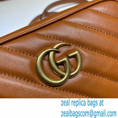 Gucci Diagonal GG Marmont Mini Shoulder Camera Bag 448065 Leather Brown 2020 - Click Image to Close