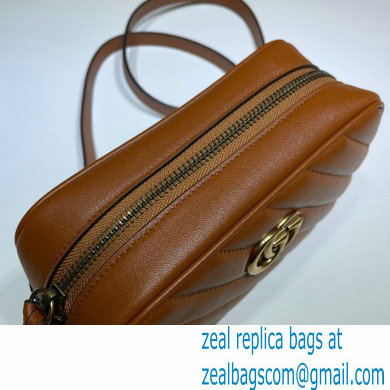 Gucci Diagonal GG Marmont Mini Shoulder Camera Bag 448065 Leather Brown 2020