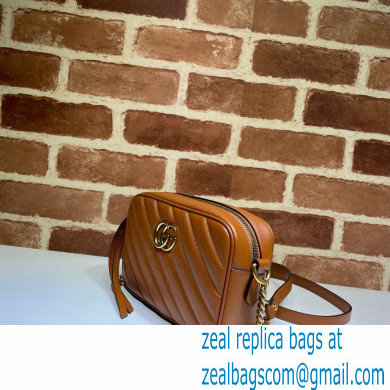 Gucci Diagonal GG Marmont Mini Shoulder Camera Bag 448065 Leather Brown 2020 - Click Image to Close