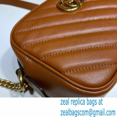 Gucci Diagonal GG Marmont Mini Shoulder Camera Bag 448065 Leather Brown 2020 - Click Image to Close