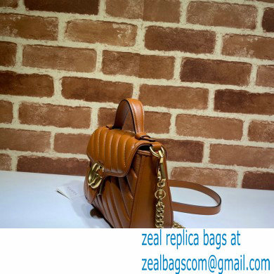 Gucci Diagonal GG Marmont Mini Top Handle Bag 583571 Brown 2020 - Click Image to Close