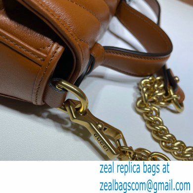 Gucci Diagonal GG Marmont Mini Top Handle Bag 583571 Brown 2020 - Click Image to Close
