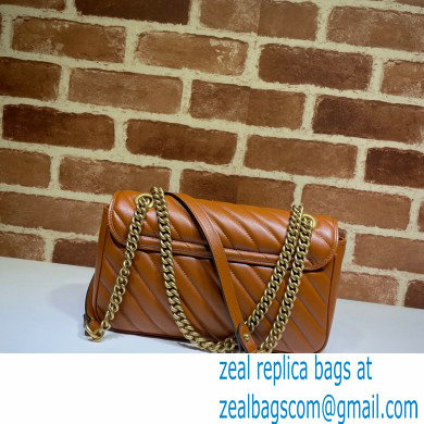 Gucci Diagonal GG Marmont Small Shoulder Bag 443497 Brown 2020 - Click Image to Close