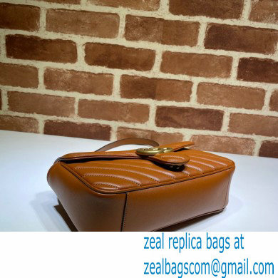 Gucci Diagonal GG Marmont Small Shoulder Bag 443497 Brown 2020