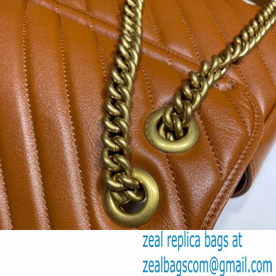 Gucci Diagonal GG Marmont Small Shoulder Bag 443497 Brown 2020