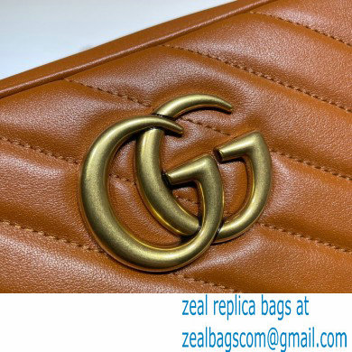 Gucci Diagonal GG Marmont Small Shoulder Camera Bag 447632 Leather Brown 2020