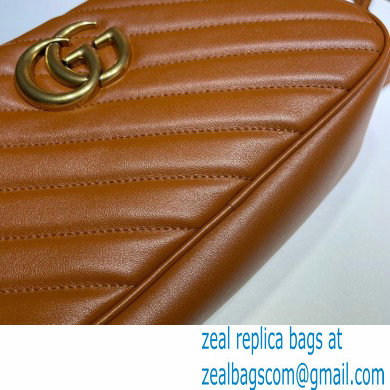 Gucci Diagonal GG Marmont Small Shoulder Camera Bag 447632 Leather Brown 2020