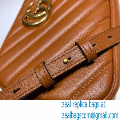 Gucci Diagonal GG Marmont Small Shoulder Camera Bag 447632 Leather Brown 2020