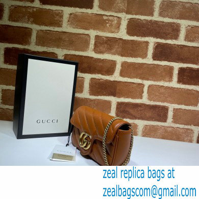Gucci Diagonal GG Marmont Super Mini Shoulder Bag 476433 Brown 2020