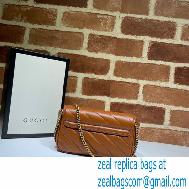 Gucci Diagonal GG Marmont Super Mini Shoulder Bag 476433 Brown 2020