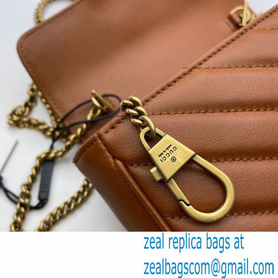 Gucci Diagonal GG Marmont Super Mini Shoulder Bag 476433 Brown 2020 - Click Image to Close