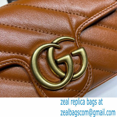 Gucci Diagonal GG Marmont Super Mini Shoulder Bag 476433 Brown 2020 - Click Image to Close