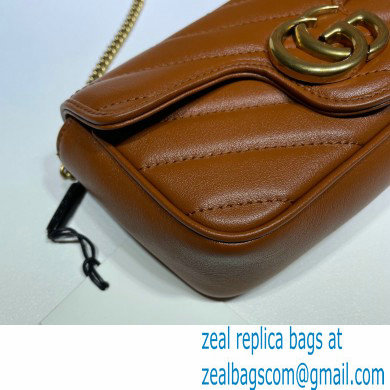 Gucci Diagonal GG Marmont Super Mini Shoulder Bag 476433 Brown 2020 - Click Image to Close