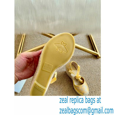 Gucci Heritage GG Lame Platform Espadrilles Sandals Yellow 2020 - Click Image to Close