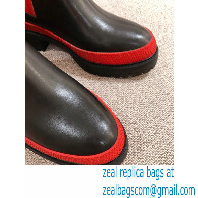 Hermes Barque Ankle Boots Black/Red 2020