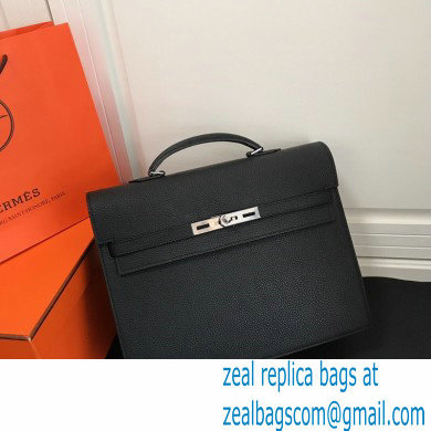 Hermes Kelly Depeches 34cm Briefcase Bag Black - Click Image to Close