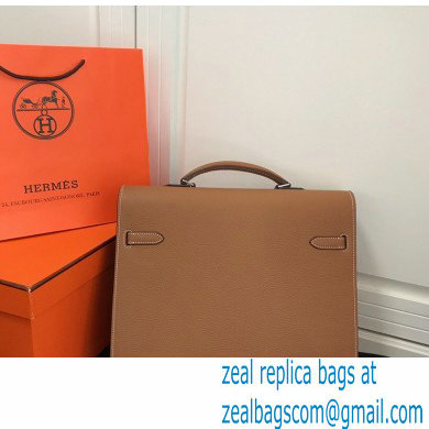 Hermes Kelly Depeches 34cm Briefcase Bag Brown