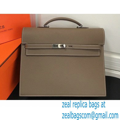 Hermes Kelly Depeches 34cm Briefcase Bag Etoupe - Click Image to Close