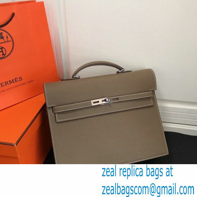Hermes Kelly Depeches 34cm Briefcase Bag Etoupe