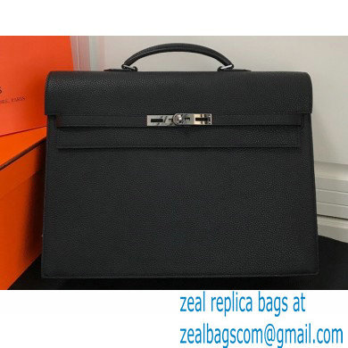 Hermes Kelly Depeches 38cm Briefcase Bag Black - Click Image to Close