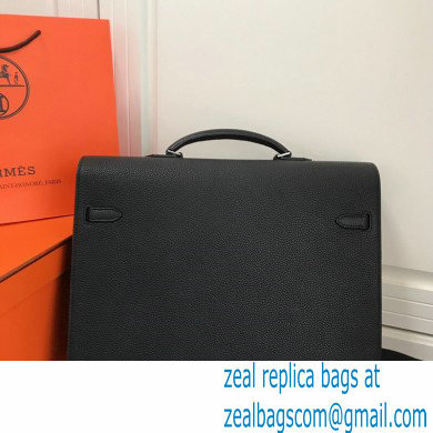 Hermes Kelly Depeches 38cm Briefcase Bag Black
