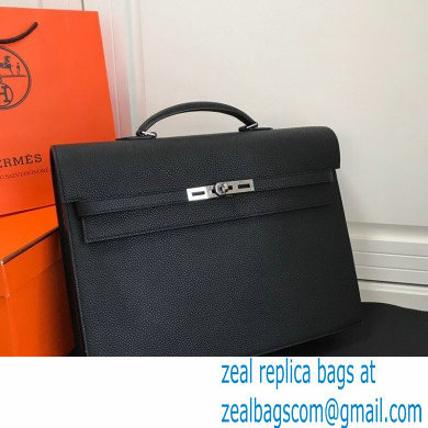 Hermes Kelly Depeches 38cm Briefcase Bag Black - Click Image to Close