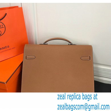 Hermes Kelly Depeches 38cm Briefcase Bag Brown