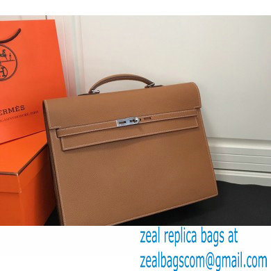 Hermes Kelly Depeches 38cm Briefcase Bag Brown - Click Image to Close