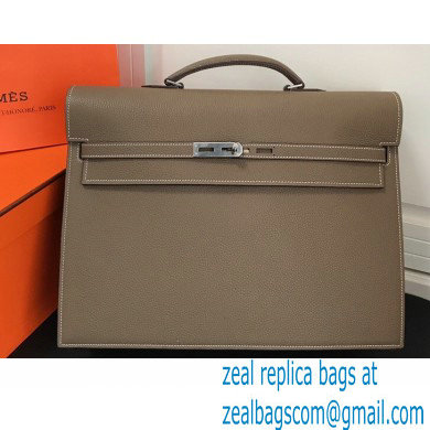 Hermes Kelly Depeches 38cm Briefcase Bag Etoupe - Click Image to Close