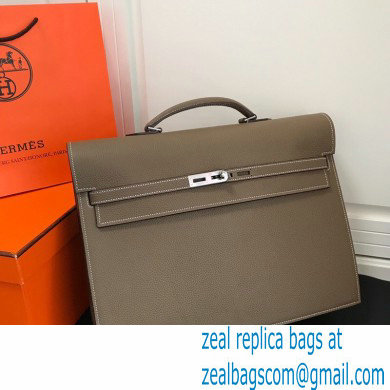 Hermes Kelly Depeches 38cm Briefcase Bag Etoupe - Click Image to Close