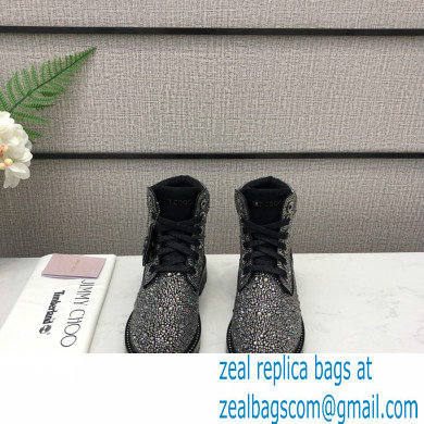 Jimmy Choo JC X TIMBERLAND/F Boots with Crystal Hotfix Black 2020