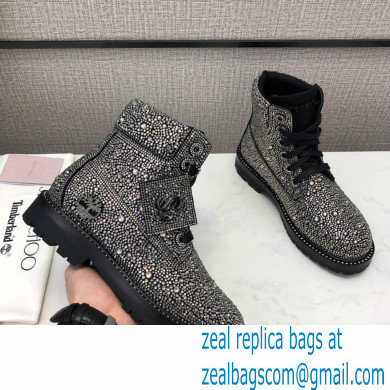 Jimmy Choo JC X TIMBERLAND/F Boots with Crystal Hotfix Black 2020 - Click Image to Close