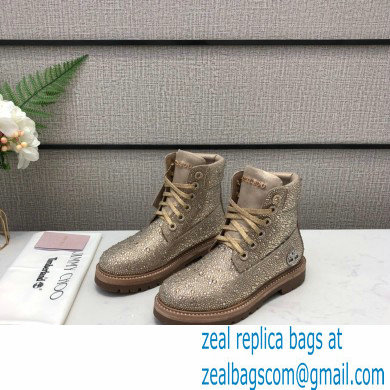 Jimmy Choo JC X TIMBERLAND/F Boots with Crystal Hotfix Gold 2020 - Click Image to Close