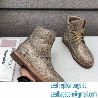 Jimmy Choo JC X TIMBERLAND/F Boots with Crystal Hotfix Gold 2020