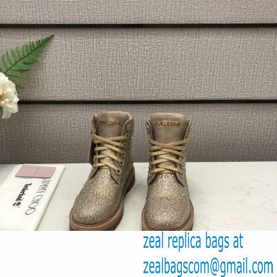 Jimmy Choo JC X TIMBERLAND/F Boots with Crystal Hotfix Gold 2020 - Click Image to Close