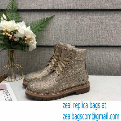 Jimmy Choo JC X TIMBERLAND/F Boots with Crystal Hotfix Gold 2020